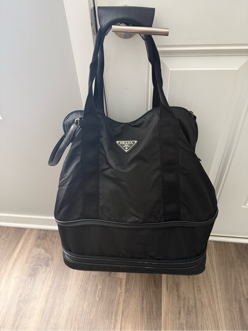 Prada Black nylon, carry-on luggage with wheels
